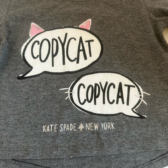 KATE SPADE 🍭🍭NEW YORK 🍭🍭REDUCED NWOT Gray LS Adorable MUST HAVE TOP SIZE 2 - Picture 6 of 9